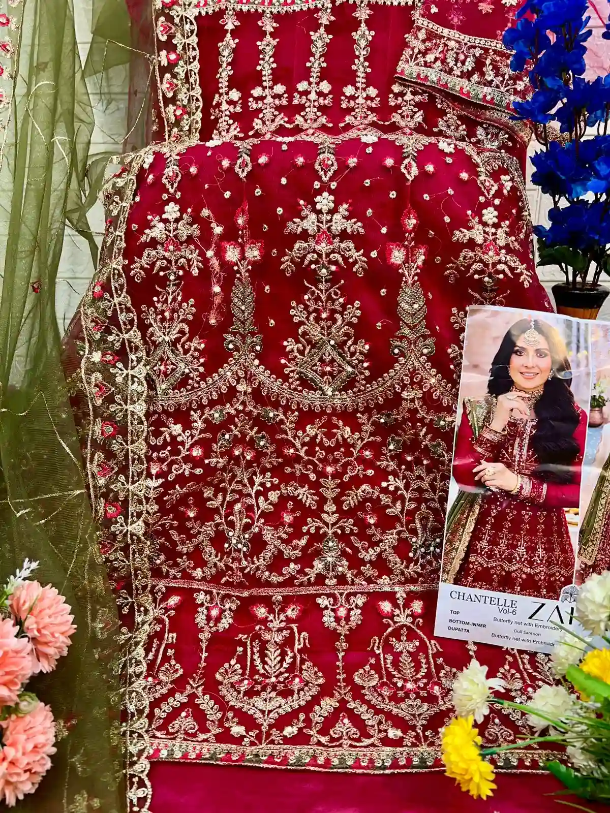 Zaha Chantelle Vol 6 Butterfly Net Wholesale Pakistani Salwar Suit Catalog — Wholesale Pakistani Suits, MPA wholesale from Surat - Gallery Image 5